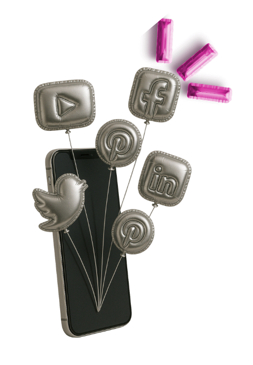 Visual pagina social media advertising gsm met social media icoontjes