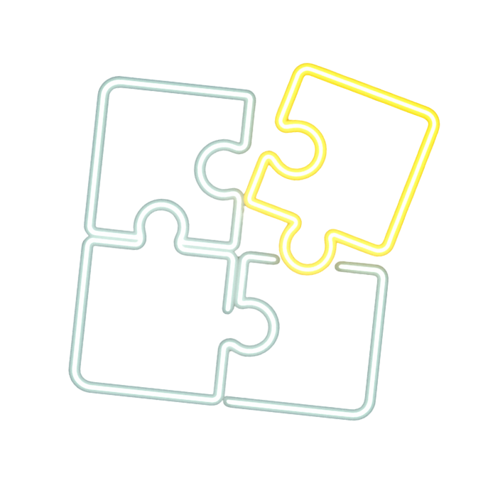 visuals pagina marketingstrategie van puzzelstukjes die in elkaar passen
